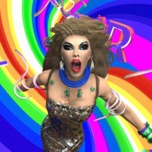 Acid Betty Instagram - Photoshop AI unleashed chaos: Acid Betty caught in a 90's rainbow pride typhoon, proudly rocking fan-delivered patches, badges, and pins on the most vibrant coat ever! 🌈💥 

Get ready for a nostalgic blast of pride! 🌀🌈💊☠️ Smells like Pride spirit is in the air!
Get ready to scroll through my baffling attempts at other AI-generated images. Brace yourself for a WTF-level of mind-bendingly terrible creativity! 😱🎨🙈