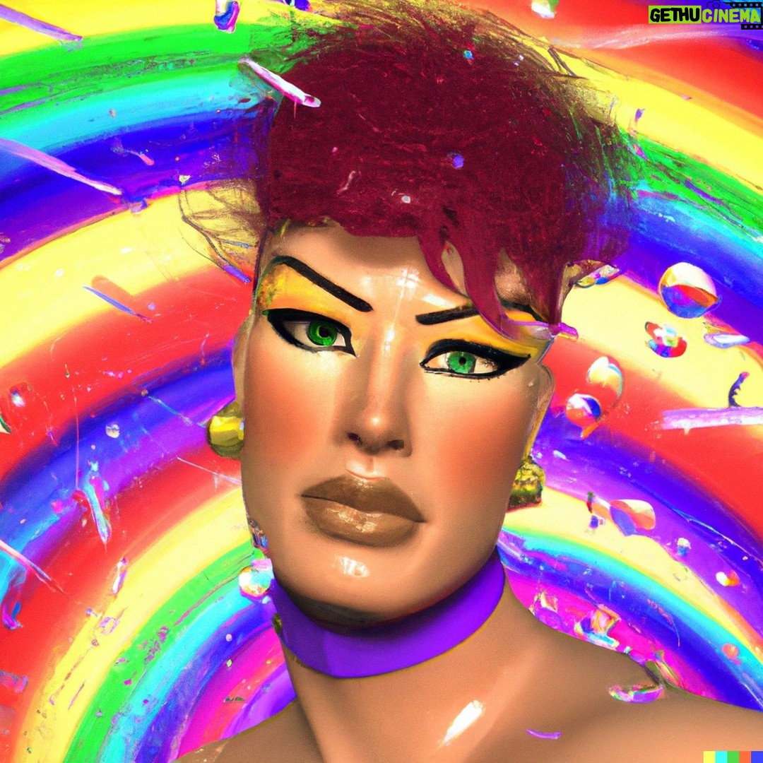 Acid Betty - 854 Likes - Photoshop AI unleashed chaos: Acid Betty caught in a 90's rainbow pride typhoon, proudly rocking fan-delivered patches, badges, and pins on the most vibrant coat ever! 🌈💥
Get ready for a nostalgic blast of pride! 🌀🌈💊☠️ Smells like Pride spirit is in the air!
Get ready to scroll through my baffling attempts at other AI-generated images. Brace yourself for a WTF-level of mind-bendingly terrible creativity! 😱🎨🙈