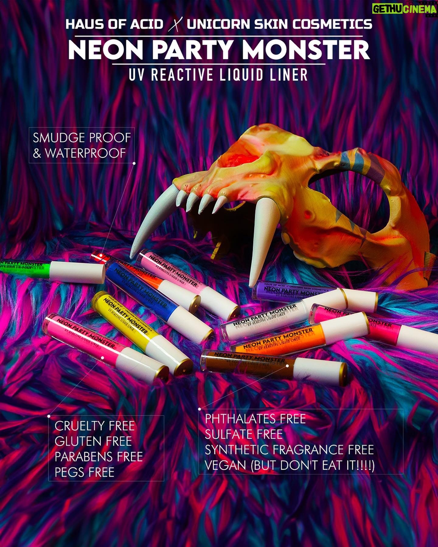 Acid Betty - 1.1K Likes - 🌟 Unleashing the Neon Beast! 🌟
Get ready to immerse yourself in a world of electrifying colors and UV sorcery as we proudly present the official launch of our Neon Party Monster collection, exclusively at unicornskincosmetics.com! From bold pigments to hypnotic UV liquid liners, we've got everything you need to light up the night like a true rebel. 🎨💄✨
Swipe through to catch a glimpse of these UV-reactive wonders that will ignite your inner club kid and unleash your rebellious spirit. 😍🌈
But the party doesn't stop here! Join us TONIGHT at 8 PM EST for an Instagram Live event where we'll spill the insider secrets, share exclusive tricks, and even GIVEAWAY some of these fierce Neon Party Monster goodies! 🎉✨
Don't miss out on this UV extravaganza, and remember to tune in tonight for a chance to win. Mark your calendars, set your alarms, and let's turn the night into an unforgettable rebellion! 🎶🕺🌌
#NeonPartyMonster #OfficialLaunch #InstagramLive #UVExtravaganza #RebelWithColors