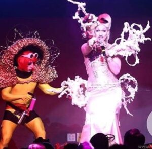 Acid Betty Instagram - 🎂Happy Boofday to my long time spray-foamed-friend!!
We would hang out and when I told you about a thing you never heard of called @rupaulsdragrace you were all foam on deck to help and make all my fantasies come true! 
From finger dancer to next Super Art Monster of the World! 
💕Love you @mint_fuel