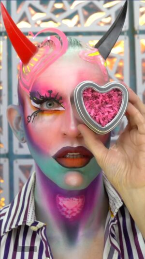 Acid Betty Instagram - 💌💔 Throwing it Back to My Anti-Valentine’s Day Glam! 💄💔
Can you believe I’ve never had an “official” Valentine, except for that one time I dragged my not-quite-boyfriend to be my anti-Valentine’s date at my own anti-VD party? 😂 So, I decided to blend the feelings and vibes surrounding love and life into this look. It’s all about embracing the journey of finding love within yourself and loving your life, regardless of whether or not there’s someone else in the picture. 😉 Enjoy!

💄💥 Share your thoughts and your own unique Valentine’s Day experiences in the comments below! Should I do another version/take?💖✨

#AcidBetty #AntiValentinesDay #SelfLove #Empowerment #MakeupInspiration #ThrowbackThursday #ValentinesDayGlam 💀💖

@unicornskincosmetics - UV Liquid liner - ANARACHY
@unicornskincosmetics - UV Liquid liner - DISRUPTOR
@unicornskincosmetics - I Love Love! Paper Lashes
@unicornskincosmetics - Face: Neon Party Monster pressed pigment palett

@proaiirmakeup - Airbrush paint and stencils

Color and paint inspired by @chay.ruby