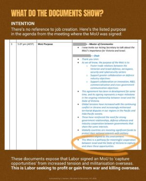 Adam Bandt Instagram - Our @victoriangreens team FOI’d documents surrounding the Victorian Labor Government’s signing of an MoU with the Israeli Defence Ministry.

Here’s what they found out ⬆️