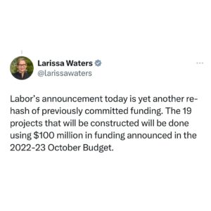 Adam Bandt Instagram - This is not new and not adequate to address the scale of this crisis. 

720 safe places is a drop in a very large ocean of need - at most it could help 3% of people who need help - and they won’t provide anyone safety until 2027.

This government keeps making announcements, but there’s never any new or adequate funding for frontline services, which is what the women’s safety sector and this crisis of men’s violence demands.