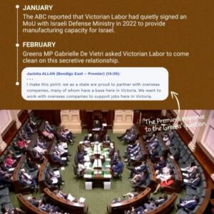 Adam Bandt Instagram - Our @victoriangreens team FOI’d documents surrounding the Victorian Labor Government’s signing of an MoU with the Israeli Defence Ministry.

Here’s what they found out ⬆️