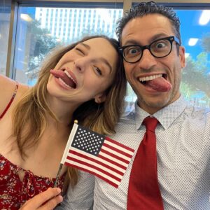 Adam Tsekhman Instagram - Greetings my fellow Americans! Thank you @aubreyannreynolds for vouching for my patriotism!