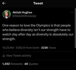 Akilah Hughes Instagram - By popular demand: Olympics thoughts on the grid. 
💙💛🖤💚❤️