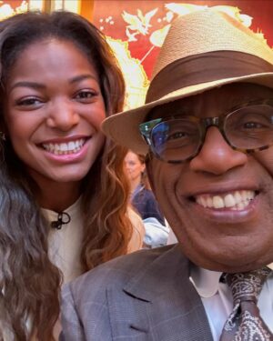 Al Roker Instagram - 3x @olympics #goldmedalist @gabbythomas was on our @todayshow plaza and went #roundthehorn with me as you can see in the photos by @photonatr