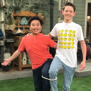 Albert Tsai Instagram - Have you ever done a three-legged race before? It took us 5 tries to stand still together🤣😜 Check out a brand new #CoopAndCami episode at 8:24pm tonight on #DisneyChannel #DisneyNOW #happyfriday