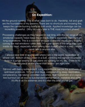 Aldo Kane Instagram - Bouncing from Jungle to home to Mountains, hectic filming schedule, and a baby on the way.  I wrote up a few things I do to keep the train on the tracks. Flick through......

1st thing, though, that makes it all possible is an amazing @annawmson doing the actual hard yards of  holding down the fort. 😍 💪🏽

@ospreyeurope #expeditions #filming #adventure #headspace #recovery