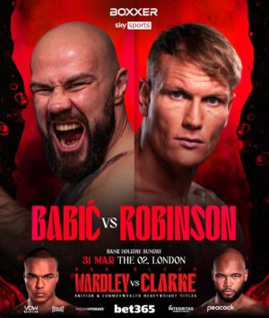 Alen Babic Instagram - The 𝐁𝐚𝐝 𝐁𝐥𝐨𝐨𝐝 is rising 🩸 

Heavyweights clash as @alenthesavagebabic takes on @steverobinson_drago and @callumsimp makes his awaited return to the ring, looking to secure his shot at a British title later this year 🇬🇧

Pick up your tickets for 𝐁𝐚𝐝 𝐁𝐥𝐨𝐨𝐝 tomorrow at 12pm. Head over to BOXXER.com/tickets 🎟

#WardleyClarke | 31.03.24 | The O2, London | @skysportsboxing | @peacock