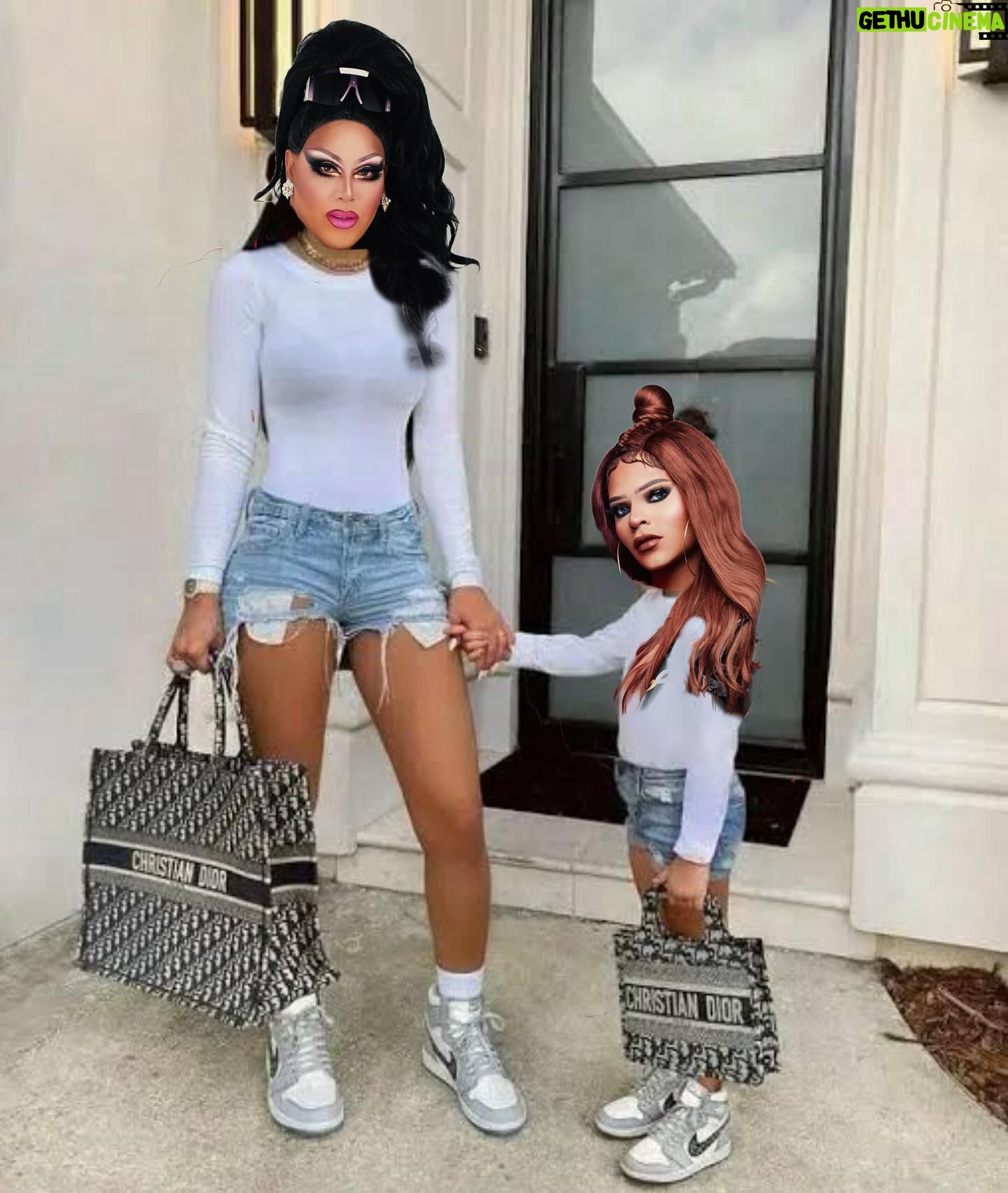 Alexis Mateo - 31.8K Likes - Just cause I haven’t heard from my daughter @vanessavanjie in a long time and I miss her so much🥰 I have decided to share this (very realistic) photo of us the day she started school for first time. Kids grow up so fast this days 😭 I know that where ever she is at today she is being a good girl 😂 #dragfamily #dragmom #dragrace