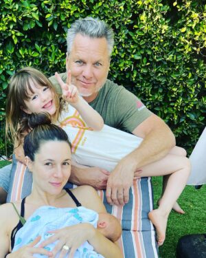 Alona Tal Instagram - Table for four please . #familyoffour  @marcos595 #mycharliegirl #mybaileygirl