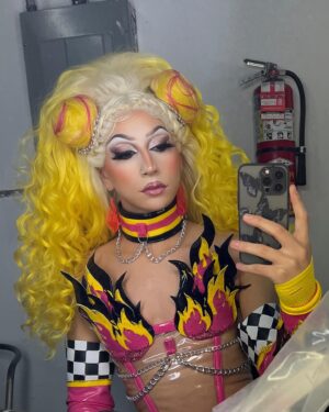 Amethyst Instagram - hey don’t mind me, just reminiscing cause it’s been a whole year apparently 🥹 I’m forever grateful to have been a part of such a beloved season of @rupaulsdragrace & I thank my lucky stars every day for the experience ✨ shoutout to my incredible sisters I got to meet along the way. Season 15 forever 🩷💛🏁