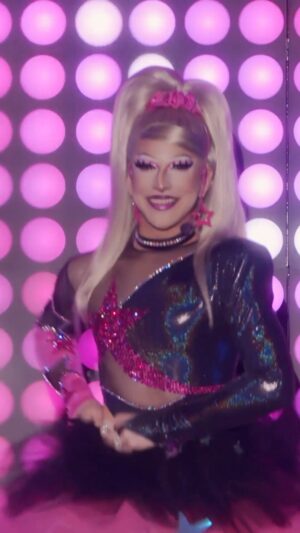 Amethyst Instagram - is that teen pop sensation Britney Britney?! 🩷🖤🎤⭐️ It’s a race to the FINISH! 🏁 #dragrace Season 15 comes to a close TONIGHT at 8/7c, now on @mtv 

Look by the amazing @mondoguerra 💕 & hair by @wigsbyboba