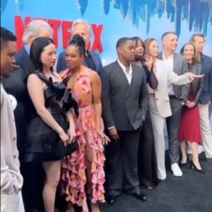 Aml Ameen Instagram - All smiles at the Los Angeles MAN IN FULL premiere 😎

Proud of this project. You guys are gonna have a lot of fun watching this Stella Cast.

May 2nd @netflix worldwide 🌏

Got to swag out in @dolcegabbana 👊🏾

@avoyermagyan 🫡
@heeezooo 🫡