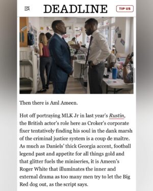 Aml Ameen Instagram - The love for A Man In Full has been amazing this weekend. Thanks for the many messages and thank you @deadline what a shout 🗣️

🆙 👊🏾🤍

🌎