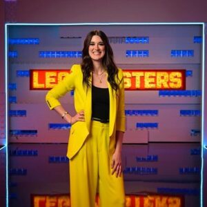 Amy Corbett Instagram - Only 2 more sleeps until season 4 airs!!! 😱🙌🎉👏🏼😎👍🏼🫶✨
Hands up who’s excited?🙋‍♀️🙋‍♀️🙋‍♀️
Kicking the season off in fluro yellow 💛💛💛💛 This season wardrobe is 🔥 
📸 @tomgriscom 

@legomastersfox @realityclubfox 
#legomasters #legomastersfox #legomastersusa #brickmaster #yellow #mystyle