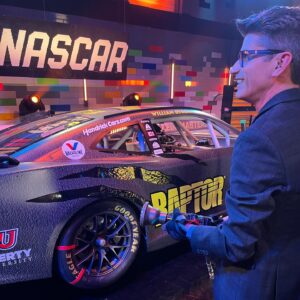 Amy Corbett Instagram - It’s almost the weekend, so let’s go behind the scenes of one of my fave episodes…Nascar! 🏎️🏁🏆
Such a fun one to make. Check out my LEGO Dots patches, designs customised to be totally on theme. And the awesome pit crew that showed us how to change a tyre in record speed!!! I was definitely not a natural, so I’ll leave it to the experts. What a great bunch! 
.
.
.
#legomasters #legomastersfox #legomastersusa #behindthescenes #behindthescenes🎬 #bts #lego #nascar #weekendvibes
