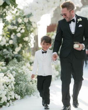 Amy Jackson Instagram - With the sun setting behind us, surrounded by our dearest friends and family, we exchanged our vows in a moment we’ll cherish forever. 
Our dream was to infuse the beauty of our English garden into our special day, and @theblondeflower_ made that vision come alive. The secret garden ceremony you crafted was nothing short of enchanting - it was pure magic.

📷 @corbingurkin