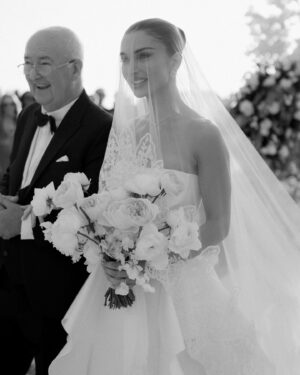 Amy Jackson Instagram - With the sun setting behind us, surrounded by our dearest friends and family, we exchanged our vows in a moment we’ll cherish forever. 
Our dream was to infuse the beauty of our English garden into our special day, and @theblondeflower_ made that vision come alive. The secret garden ceremony you crafted was nothing short of enchanting - it was pure magic.

📷 @corbingurkin