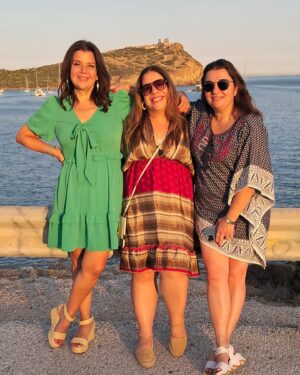 Ana Navarro Instagram - I’ve seen some beautiful sunsets in my life. By far the most memorable have been in Africa and in Greece. Very lucky to be seeing it again at The Temple of Poseidon in Siuonio, Greece. @anamariag.u, @treehouseacupuncturemiami and I met in third grade at the Sacred Heart and have been friends-like-family since, through ups and downs, joys and sadness. We first took a girls-trip when we all turned 50, and committed to making time to do it again. So here we are, embarking on another adventure, and promising to make new memories and celebrate 45 years of sisterhood. Take a little time to be with your friends and enjoy the view. 🌅

PS - @americanair lost some of our bags. So you might be seeing the same clothes over & over.