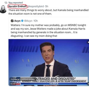 Ana Navarro Instagram - Seriously. Think about it. Donald Trump’s daughter or his own damn wife are not showing-up for him. Doug Emhoff’s EX-WIFE is showing-up for Kamala!  What does that tell you?

I had a chance to meet @kemhoff in Chicago. She is a lovely woman, accomplished in her own right. I witnessed the warmth and love between her, her children and Doug and Kamala. They are family. They ride hard for eachother.