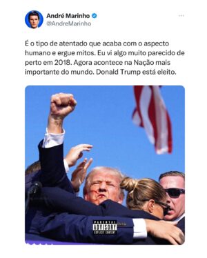 André Marinho Instagram - 🇺🇸🤯📰📉 Não podemos deixar passar o desserviço prestado por setores acanalhados da imprensa que confundem “cautela jornalística” com manipulação tendenciosa. Seja em Juiz de Fora-MG em 2018 ou em Butler, Pennsylvania em 2024, vivemos num momento da história em que a política degringola para a selvageria. É hora de exigir VERDADE e RESPONSABILIDADE!