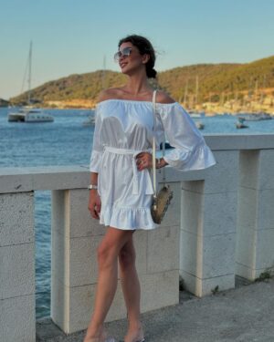 Andrea Verešová Instagram - Exploring Croatian Island like this💫☀️Dress by @averfashionofficial 💛  Get the summer discount -60% NOW ! 
More on www.averfashion.com ☝️🥰