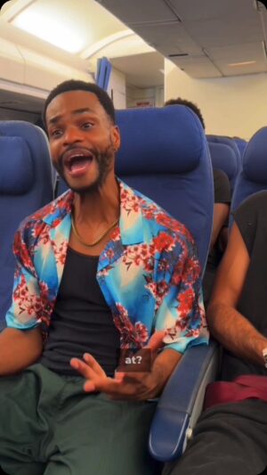Andrew Bachelor Instagram - When she thinks he’s cheating (Part 2) 😳✈️ w/ @loulou_gonzalez @adamw @yahneofficial @djdwrek