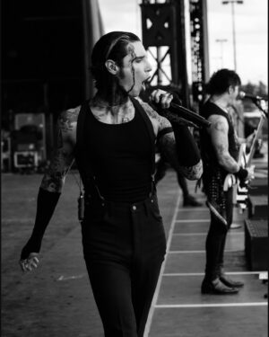 Andy Biersack Instagram - Thank you Columbus. I’ve been playing on these festival grounds since I was 19, grew up a couple hours away and went to @columbuscrew games at this stadium as a kid with my dad. It’s always an honor and a privilege to get to sing for you🖤 @sonictemplefestival 

@shawnbrandonmedia