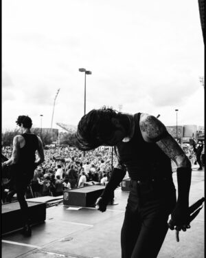 Andy Biersack Instagram - Thank you Columbus. I’ve been playing on these festival grounds since I was 19, grew up a couple hours away and went to @columbuscrew games at this stadium as a kid with my dad. It’s always an honor and a privilege to get to sing for you🖤 @sonictemplefestival 

@shawnbrandonmedia