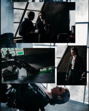 Andy Biersack Instagram - My earliest memory of being scared is hearing “The Ballad of Sweeney Todd” from the original 1979 cast recording. I was both terrified and fascinated by Len Cariou’s portrayal. As a kid, I learned all the lyrics to songs like ‘Johanna’ and ‘My Friends’ and would sing them constantly. The 2007 film by Tim Burton only deepened my obsession and it became my dream to play Sweeney Todd in some capacity. The “Bleeders” music video fulfills this wish in so many ways. A huge thank you to @jensennoen and his incredible team for creating my favorite video we have ever done, to @erikron for helping us craft the song, to my BVB brothers for their passion, creativity and constant hard work, our label @spinefarmrecords for their full fledged support and belief in the concept, and to all of YOU for making it possible for us to do this in the first place. This project is a dream come true.

All BTS photos by @anabeldflux 
Director: Jensen Noen Producers: Phoenix Vaughn   Ruth Devereaux   Ashley Haines
Executive Producers: Frank Borin   Ivanna Borin Production Company: Blesscode Entertainment Production Designer: Albina Kim Director of Photography: Powell Robinson VFX: Alex Verenchyck   Tilt VFX
Colorist: Joseph Bicknell at Company 3
Costume Designers: Orchid Satellite   Elias Martinez Art Directors: Arthur Guimares   Shoaib Shawl 1st AD: Tiffany Waxler Crane Op: Eli Franks Stunt Coordinator: Max Heavenrich Makeup Designer: Sheila Bond
BVB Makeup Artist: Nikki Hernandez Hair Stylist: Phil Saunders BVB Jackets: Saints of the Undead Gaffer: Nate Thompson
Key Grip: Adam Shambour CAST:
Young Sweeney: Carl Eilers Policeman: Al Burke Priest: Robert Sisko Judge: Joseph Lopez Young Girl: Cali Kira Mother: Saskia Baurr