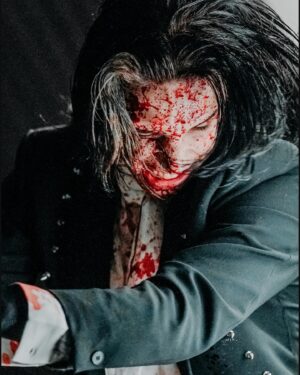 Andy Biersack Instagram - My earliest memory of being scared is hearing “The Ballad of Sweeney Todd” from the original 1979 cast recording. I was both terrified and fascinated by Len Cariou’s portrayal. As a kid, I learned all the lyrics to songs like ‘Johanna’ and ‘My Friends’ and would sing them constantly. The 2007 film by Tim Burton only deepened my obsession and it became my dream to play Sweeney Todd in some capacity. The “Bleeders” music video fulfills this wish in so many ways. A huge thank you to @jensennoen and his incredible team for creating my favorite video we have ever done, to @erikron for helping us craft the song, to my BVB brothers for their passion, creativity and constant hard work, our label @spinefarmrecords for their full fledged support and belief in the concept, and to all of YOU for making it possible for us to do this in the first place. This project is a dream come true.

All BTS photos by @anabeldflux 
Director: Jensen Noen Producers: Phoenix Vaughn   Ruth Devereaux   Ashley Haines
Executive Producers: Frank Borin   Ivanna Borin Production Company: Blesscode Entertainment Production Designer: Albina Kim Director of Photography: Powell Robinson VFX: Alex Verenchyck   Tilt VFX
Colorist: Joseph Bicknell at Company 3
Costume Designers: Orchid Satellite   Elias Martinez Art Directors: Arthur Guimares   Shoaib Shawl 1st AD: Tiffany Waxler Crane Op: Eli Franks Stunt Coordinator: Max Heavenrich Makeup Designer: Sheila Bond
BVB Makeup Artist: Nikki Hernandez Hair Stylist: Phil Saunders BVB Jackets: Saints of the Undead Gaffer: Nate Thompson
Key Grip: Adam Shambour CAST:
Young Sweeney: Carl Eilers Policeman: Al Burke Priest: Robert Sisko Judge: Joseph Lopez Young Girl: Cali Kira Mother: Saskia Baurr