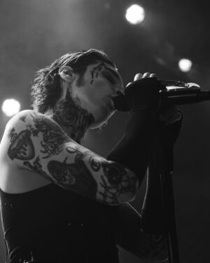 Andy Biersack Instagram - Swing it to the skies 🔪
@blackveilbrides #bleeders out now🩸

📷 @shawnbrandonmedia