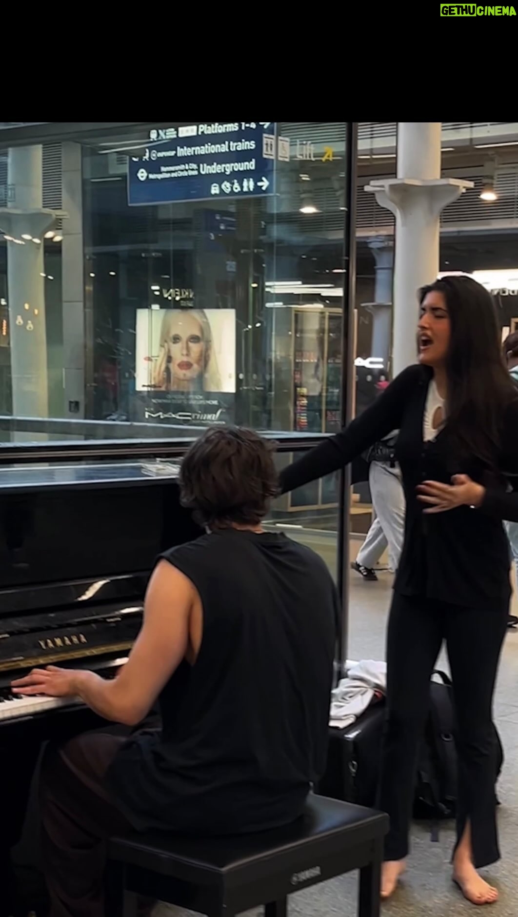 Angelina Jordan - 301.8K Likes - Wait for the CHORUS and try not to CRY 🥹 ..
.then the ENDING will be epic with a new guest joining us 🎷
.
So happy that I met such a star in a train station.. @angelinajordana rose to fame after her viral performance of Bohemian Rhapsody on AGT. Should we do more videos together ??
.
Thanks to @mickymillermusic amazing sax player 🎷 !
.
.#backtoblack #angelinajordan #amywinehouse #publicpiano