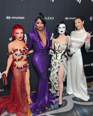 Angeria Paris VanMicheals Instagram - GLAAD MEDIA AWARDS 2024 PHOTO DUMP 💜
#allstars9 ##Pressweek 

Gown: @dhaleterdesign 
Hair: @_hairwitch