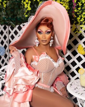 Angeria Paris VanMicheals Instagram - Feeling fab at my Southern Belle Garden party at @rupaulsdragcon this past weekend!! Which look was your favorite?? 

Look 1: @jeffreykellydesigns 
Look 2: @howiebofficial 
Hair 1: @karmasutradrag 
Hair 2: @baehmbaehmwigs 
Photos: @davidelaffe