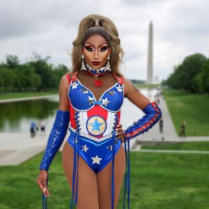 Angeria Paris VanMicheals Instagram - PRESS TOUR DAY 1 🇺🇸 
First stop, the nation’s capital 🙌🏾 

Look: @vs_sparks 
Hair: @wigsbykendoll