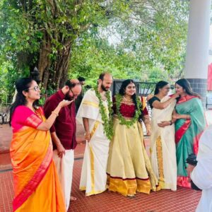 Anjana Jayaprakash Instagram - Still processing the fact 
that I have a sister -in-law,now 😌
@miss.menon06 & @arjun.jayaprakash.7 here's to you both being each other's strength ,happiness & safe space in the long journey ahead ❤️ 
Happy married life 🥂🧿

06.07.2024 ♾️ 07.07.2024