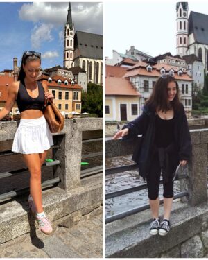 Anna Šulcová Instagram - favorite moments💓
1) moje zmoklé miminko 🐶 (možná jsem vyfotošopovala asi 20 lidí ve vodě a možná taky ne?🤣)
2) rozhledny na výletech jsou za odměnu
3) miluju jezera
4) rozdíl 9 let 😃😃😃