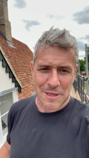 Ant Anstead Instagram - Thriving through jet lag on adrenaline, excitement and excessive quantities of caffeine….. FINALLY the front portion of the Farmhouse is watertight!!! It’s all in the tiny details…

The Naked Mechanic …. Nah…. The Naked home renovator more like….! 

Wait till you see what’s next…… coming soon to @wbd