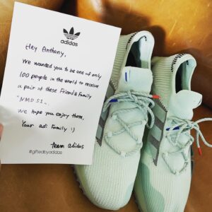 Anthony Instagram - thx！！！

adidasさんから世界中の選ばれし100人に送られるスニーカー頂きました🙏🙏🙏
#adidas
#teamadidas 
#giftedbyadidas