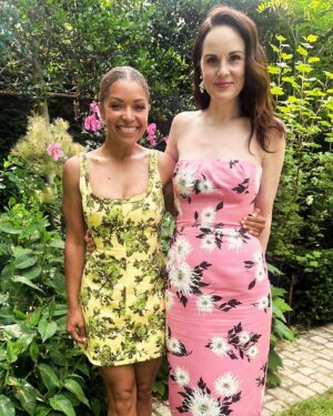 Antonia Thomas Instagram - Thank you to lovely @emiliawickstead and Michelle for the most gorgeous lunch. The Pre-fall collection is an absolute treat (as were the palomas 😉)”

Dress and shoes @emiliawickstead
Bag @lunier.paris 
Earrings @alighieri_jewellery 
Styling @hollyevawhite 
Make up @jennifer_makeup 
📸 @darren_gerrish