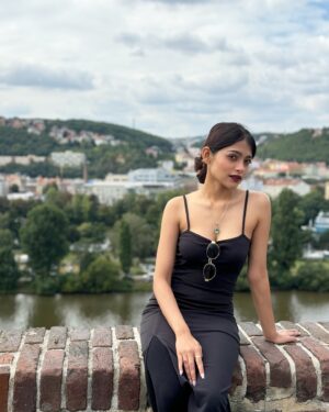 Anusha Viswanathan Instagram - Praha, you will follow me forever like a shadow. 💜🖤🤍
.
.
.
📸: @adi2gupta ❤️‍🔥
.
.
.

#prague #views #love #mood #panorama #travel #traveller #travelphotography #travelblogger #travelgram #europe #summerineurope #fashion #blackdress #blackismyhappycolor #aesthetic #darklips #aurora #dreamy #jenesaisquoi #fashionblogger #lifestyleblogger #music #explore #experience #discover #windy #windinmyhair