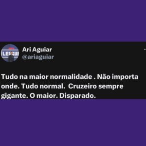 Ari Aguiar Instagram - 100% de aproveitamento. Cruzeiro gigante. Maior de Minas disparado