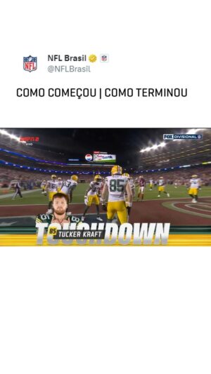 Ari Aguiar Instagram - Um retorno de Kickoff gigantesco, com um fumble, bola quicando no campo e recuperada pelo Packers. Jordan Love em campo, com mais um touchdown e conversão de dois pontos para deixar a vantagem em uma posse. UFA! 😮‍💨 😂

📺 @espnbrasil 
🎙️ @ariaguiar @antonycurti 

🎟️ Compre o seu ingresso para a maior festa de Super Bowl fora dos EUA, o NFL in Brasa! Link na bio 
#NFLBrasil