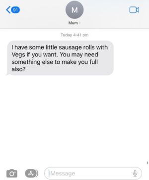 Ash Williams Instagram - Make sure you subscribe to my Mum’s Sunday dinner SMS alerts. 
@mumsmsalerts