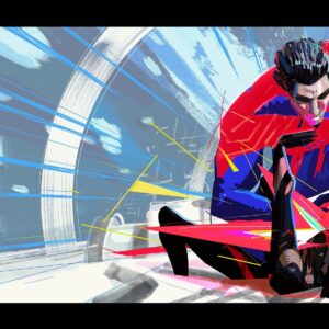 Aurélien Predal Instagram - Miguel VS Miles - Vertical Train sequence lighting keys for #spidermanacrossthespiderverse .

When I started working on this sequence @wendelldalit already painted some amazing keys for the shots which appeared in the first trailer. Those were a great guide to paint the remaining keys of the sequences.

It was a lot of fun to play with the markers aesthetic and construction lines for the background of the 2099 world. In this sequence I’ve also been given the task to explore the FX of Miguel’s energy suit for this fight against Miles.

#spiderversemovie #acrossthespiderverse #miguelohara #milesmorales #visualdevelopment #animationart #actionsequence