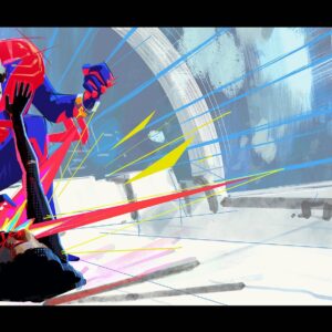 Aurélien Predal Instagram - Miguel VS Miles - Vertical Train sequence lighting keys for #spidermanacrossthespiderverse .

When I started working on this sequence @wendelldalit already painted some amazing keys for the shots which appeared in the first trailer. Those were a great guide to paint the remaining keys of the sequences.

It was a lot of fun to play with the markers aesthetic and construction lines for the background of the 2099 world. In this sequence I’ve also been given the task to explore the FX of Miguel’s energy suit for this fight against Miles.

#spiderversemovie #acrossthespiderverse #miguelohara #milesmorales #visualdevelopment #animationart #actionsequence