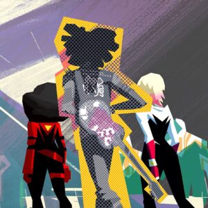Aurélien Predal Instagram - Meet the Web-Slinger #acrossthespiderverse color key - Nueva York 2099 HQ triangle door.

With so many characters in the frame it’s always tricky to get a good hierarchy of the visual information. On that one I had to carefully balance the value composition to get a good read on Miles and the main characters without all the crowd distracting too much.

(For more Web-Slinger check out @mike.mccain.art ! ) 

#spidermanacrossthespiderverse #spiderversemovie #milesmorales #hoboebrown #spiderpunk #gwenstacy #nuevayork #websliger #jessicadrew